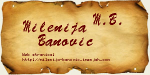 Milenija Banović vizit kartica
